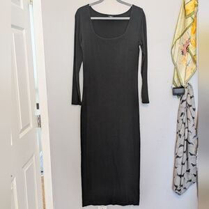 Express black ribbed maxi dress